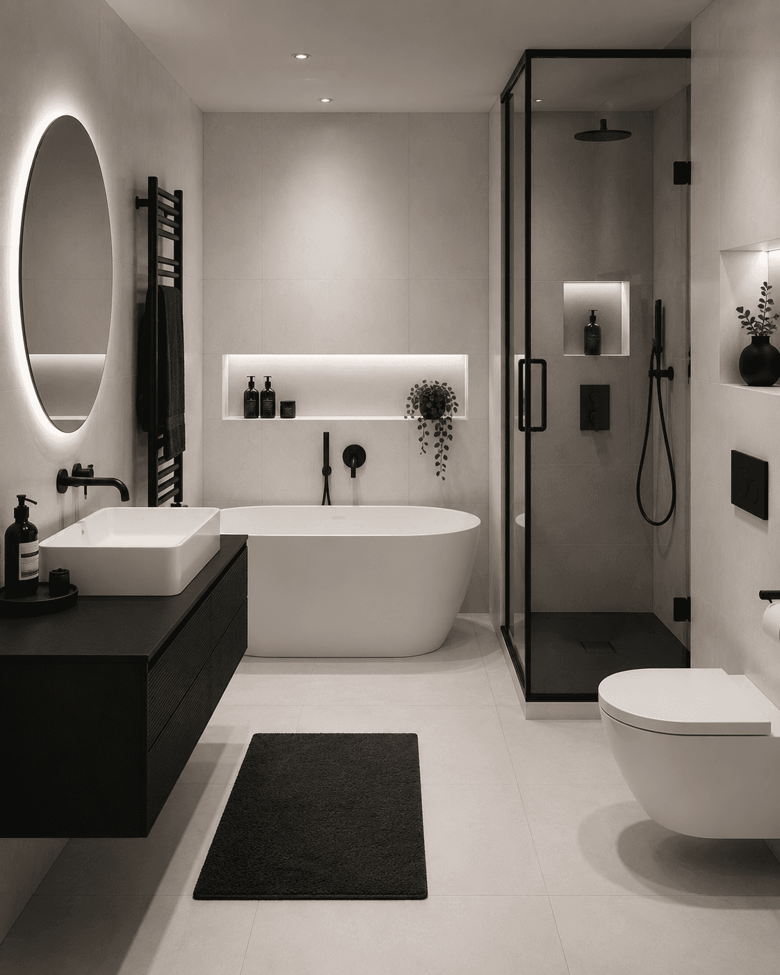 Zwart-Witte Badkamer